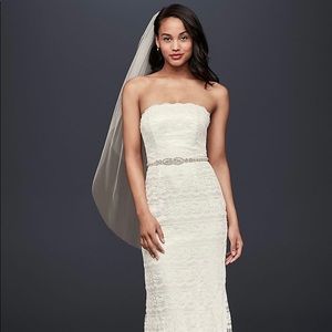 NWT David’s Bridal Ivory strapless wedding dress